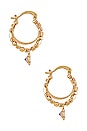 view 2 of 3 Embellished Hoop Earrings in Gold