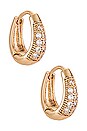 view 1 of 3 Embellished Hoop Earrings in Gold