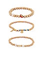 view 1 of 3 Charm Stretch Bracelet Set in Gold