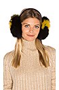 view 1 of 4 Janine Artic Fox Fur Ear Muff in Black & Black Multi