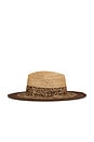 view 3 of 3 SOMBRERO PESCA LOURDES in Camel & Chocolate