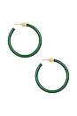 view 2 of 3 Cl?mence Enamel Hoop Earring in Emerald