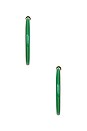 view 3 of 3 Cl?mence Enamel Hoop Earring in Emerald