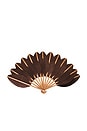 view 2 of 4 ABANICO DE FORMATO CLÁSICO LARGE PALMETTE LEATHER — THE CLASSIC FORMAT FAN in Leopard