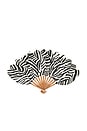 view 1 of 4 Large Palmette Leather The Classic Format Fan in Zebra