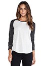 view 1 of 3 Bi-Color Raglan Tee in Light Grey & Charcoal