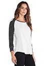 view 2 of 3 Bi-Color Raglan Tee in Light Grey & Charcoal