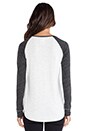 view 3 of 3 Bi-Color Raglan Tee in Light Grey & Charcoal