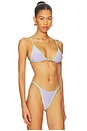 view 3 of 5 Lumi Triangle Bikini Top in Opal