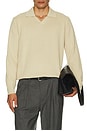 view 3 of 4 Clifford Knitted Ribbed Polo in Stone