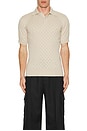 view 3 of 3 Jacobs Short Sleeve Polo in Peyote Sand Perforated Lace