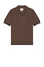 view 1 of 3 Belser Knitted Polo in Dark Brown Sun Swirls