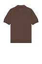 view 2 of 3 Belser Knitted Polo in Dark Brown Sun Swirls