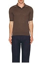 view 3 of 3 Belser Knitted Polo in Dark Brown Sun Swirls