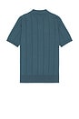 view 2 of 3 Jacobs Short Sleeve Polo in Aegean Blue Punched Stripe