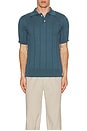 view 3 of 3 Jacobs Short Sleeve Polo in Aegean Blue Punched Stripe