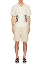 view 3 of 3 Veloso Shirt in White Bahia Sunset Embroidery