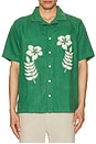 view 4 of 4 Stachio Shirt in Tropical Green Floral Flock