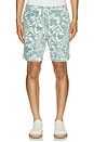 view 4 of 5 Cabana Towel Terry Sweatshort in Poolside Foliage Teal