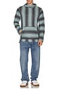 view 4 of 4 Whitewater Hoodie in Teal Channel Stripe