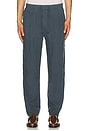 view 3 of 5 Linen Drawstring Pants in Look Out Navy