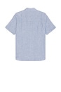view 2 of 4 Short Sleeve Palma Linen Shirt in Blue Basketweave