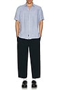 view 4 of 4 Short Sleeve Palma Linen Shirt in Blue Basketweave