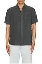 view 3 of 4 Short Sleeve Palma Linen Shirt in Washed Black Basketweave