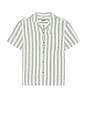 view 1 of 5 Short Sleeve Palma Linen Camp Shirt in Ryecroft Valley Stripe