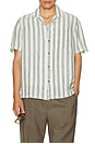 view 4 of 5 Short Sleeve Palma Linen Camp Shirt in Ryecroft Valley Stripe