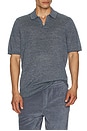 view 4 of 5 Linen Sweater Polo in Cayman Navy Feeder