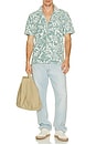 view 4 of 4 Cabana Towel Terry Shirt in Poolside Foliage Teal