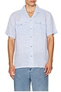 view 3 of 4 Reserve Basque Camp Shirt in Light Blue Melange