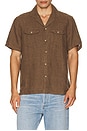 view 3 of 4 Reserve Basque Camp Shirt in Dark Oakwood Pincheck