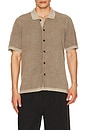 view 1 of 4 Short Sleeve Sunwashed Knitted Shirt in Island Brown