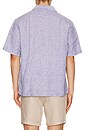 view 2 of 5 Short Sleeve Laguna Linen Camp Shirt in Cloud Waters Stripe