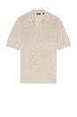 view 4 of 4 Short Sleeve Linen Sweater Polo in Tropic Sands Melange