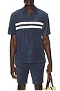 view 1 of 4 Cabana Towel Terry Surf Stripe Polo in Deep Navy