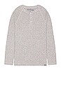 view 1 of 3 Cloud Long Sleeve Henley in Light Grey Heather