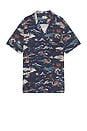 view 1 of 3 Short Sleeve Rayon Camp Shirt in Navy Sea To Ski