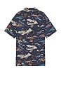 view 2 of 3 Short Sleeve Rayon Camp Shirt in Navy Sea To Ski