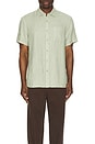 view 3 of 3 Short Sleeve Linen Laguna Shirt in Canyon Olive