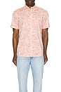 view 3 of 3 Short Sleeve Stretch Playa Shirt in Coral Tile Print