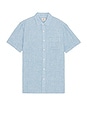 view 1 of 3 Short Sleeve Basketweave Shirt in Blue Basketweave