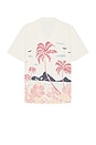 view 1 of 4 Short Sleeve Cabana Towel Terry Shirt in Scenic Volcanic Island
