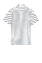 view 1 of 3 Short Sleeve Palma Linen Shirt in Horizon Ivory Stripe