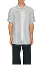 view 3 of 3 Short Sleeve Palma Linen Shirt in Horizon Ivory Stripe