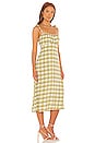view 2 of 3 Raven Midi Dress in Ligne Check Print Olive