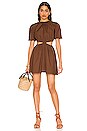 view 1 of 3 Adelfia Mini Dress in Plain Dark Chocolate