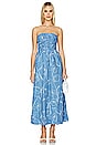 view 1 of 3 Dominquez Midi Dress in Calla Mid Blue Print